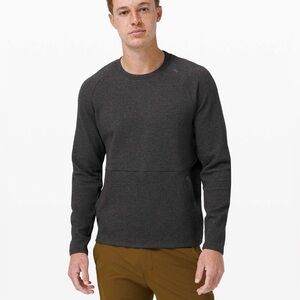 Lululemon At Ease Crew, Heather Black, Size Medium, Excellent condition.